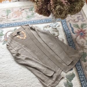 Talbots Open Front Cardigan Linen Sweater
